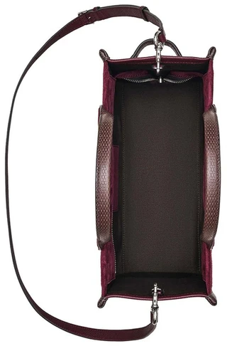 Ciemnośliwkowa zamszowa torebka tote Marc Jacobs 2F5HTT029H01