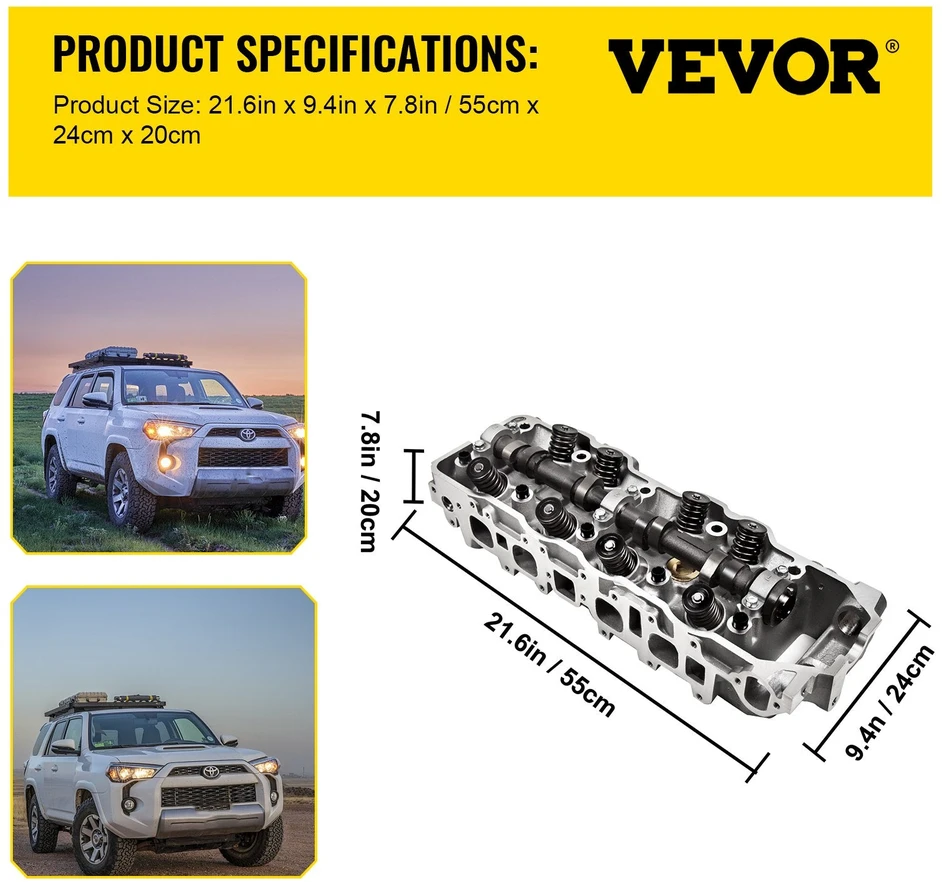 Vevor Cilindro galvutė Toyota 4 Runner ir Pickup 2.4L