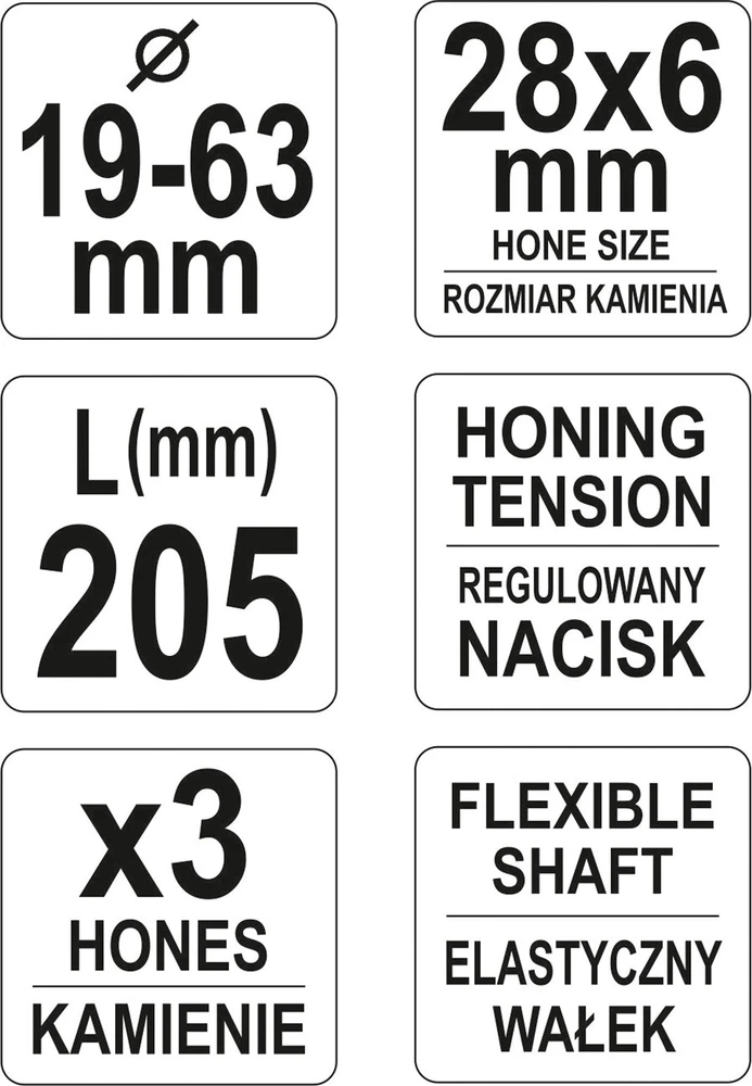 YATO CILINDRO HONAVIMO ĮRANKIS 19-63mm
