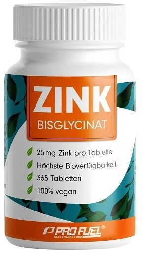 ProFuel Cinko Bisglycinas 365 Tabletės - 25 mg, 100% Vegan, Aukšta Biologinė Prieinamumas
