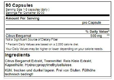 Citrus bergamočių kapsulės GN 90 vnt