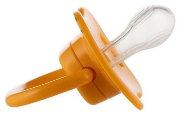 CANPOL 34/927 Raminantis čiulptukas silikonas 0-6m simetriškas BabiesBoo 2 vnt oranžinis