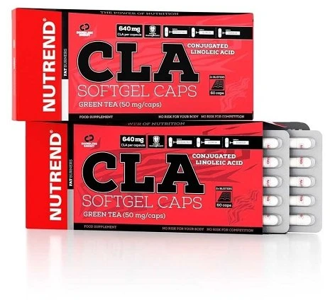 Nutrend CLA minkštosios kapsulės 60 vnt. - 640 mg svorio metimui