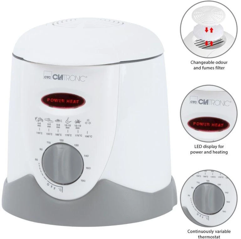 Clatronic Fondue gruzdintuvė FFR 2916 balta/pilka