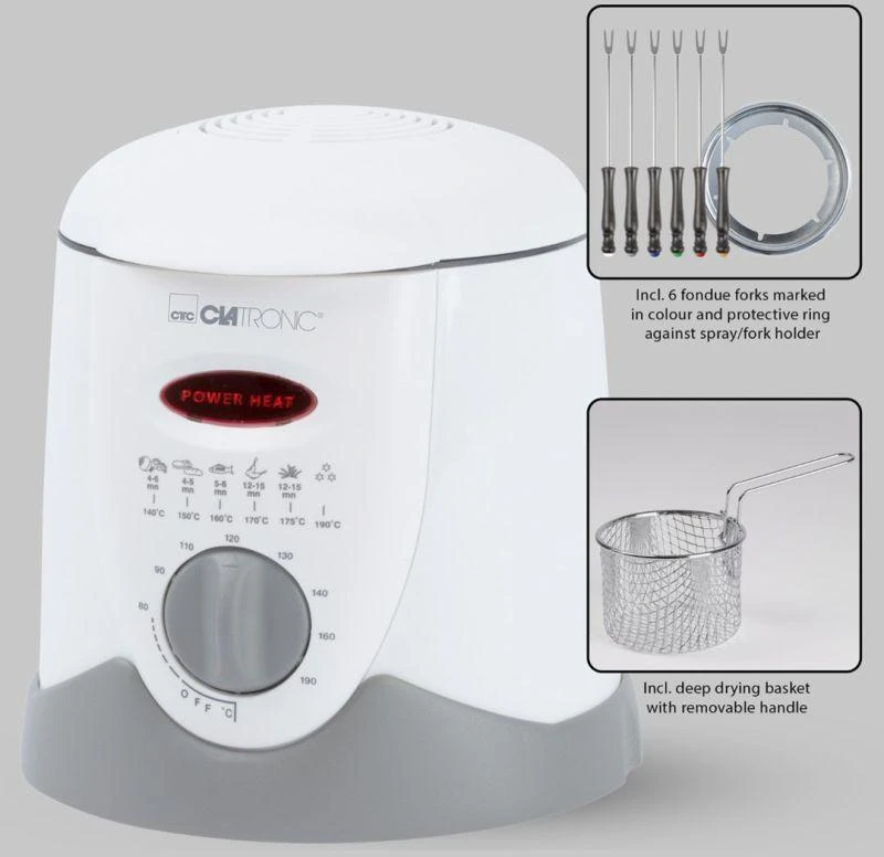 Clatronic Fondue gruzdintuvė FFR 2916 balta/pilka