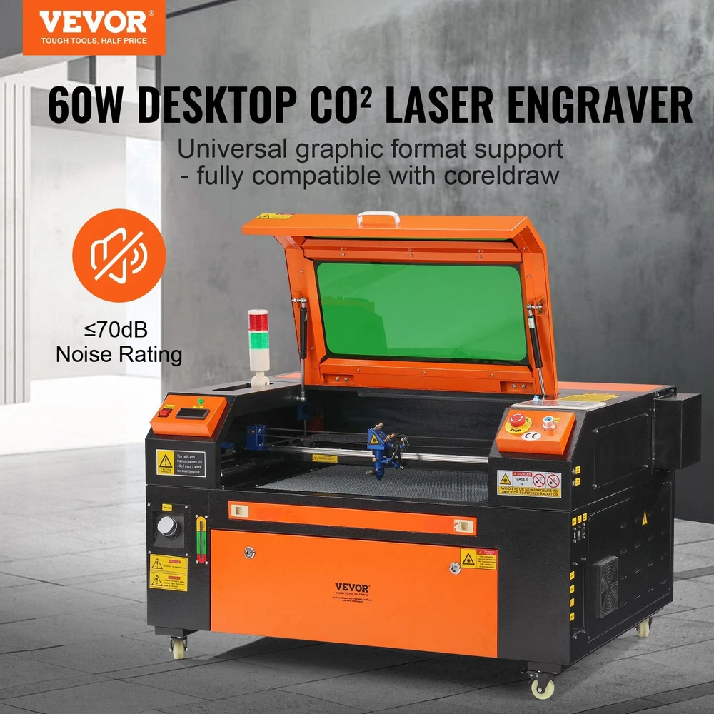 VEVOR 60W CO2 lazerinis graviravimo įrenginys 400x600 mm darbinis stalas