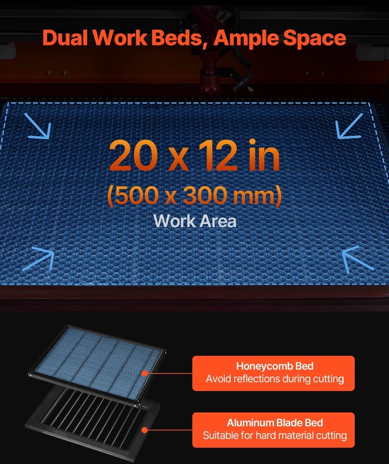 VEVOR 50W CO2 lazerinis graviruoklis