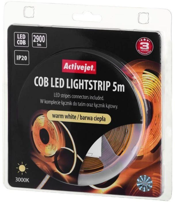 LED Juosta - Activejet AJE-COB 5m Šiltas