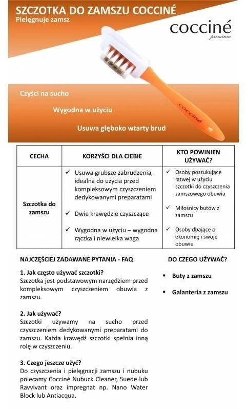 Szczotka Zomšos/nubuko batų šepetys (621/6), Coccine