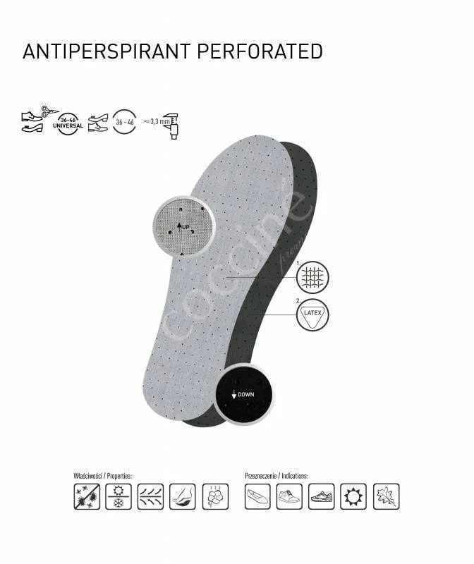 Coccine Perforuoti antiperspirantiniai batų vidpadžiai DA0213