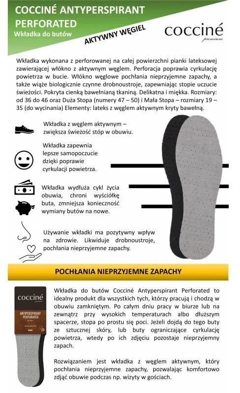 Laikrodis Coccine Perforuoti antiperspirantiniai batų vidpadžiai DA0213