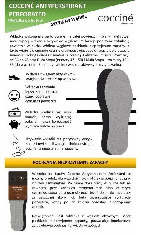 Coccine Perforuoti antiperspirantiniai batų vidpadžiai DA0213