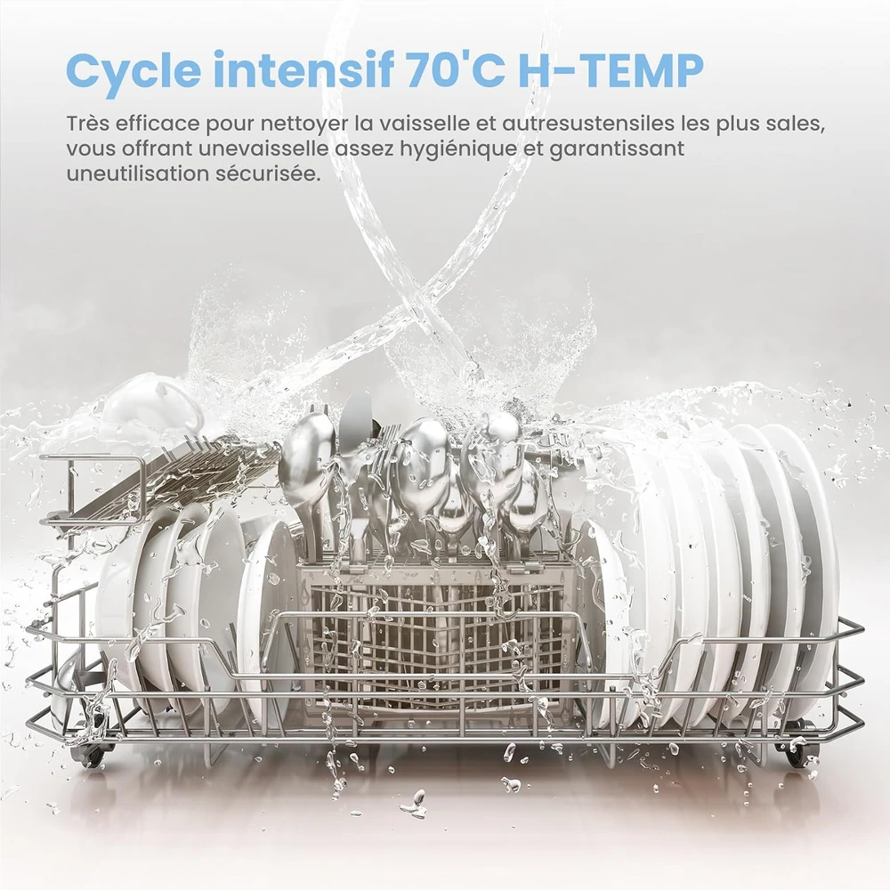 COMFEE kompaktinė laisvai pastatoma indaplovė 6 komplektams, 47 dB, KWH-TD602E-W-FR