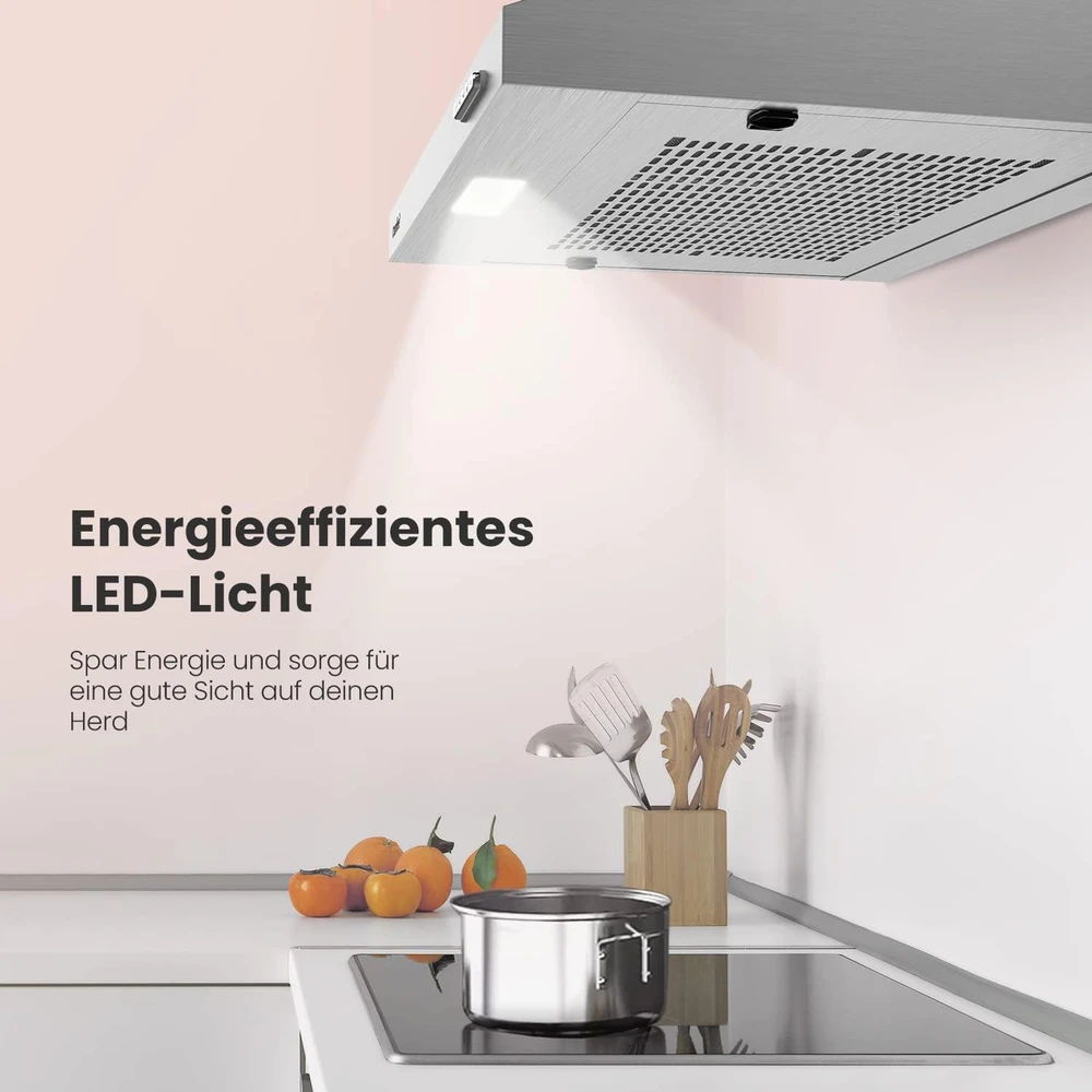 COMFEE' virtuvinis gartraukis 60 cm, 200 m³/h, LED, CHU 3.6F17BS