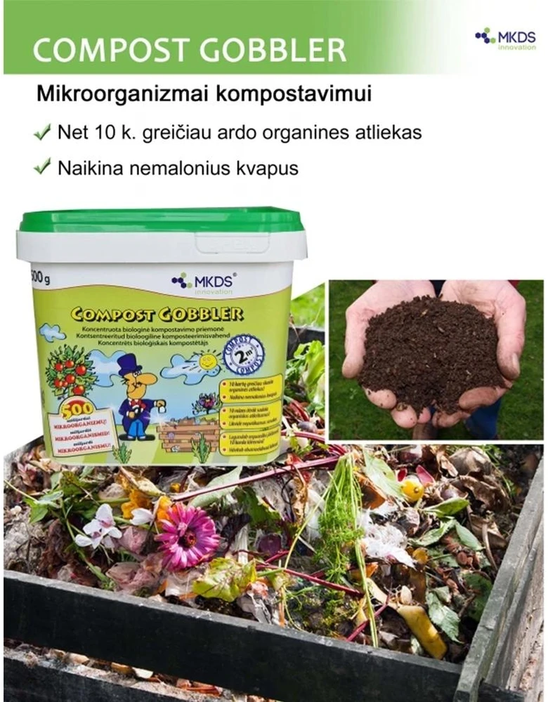 Mkds Koncentruota kompostavimo priemonė COMPOST GOBBLER, 500g