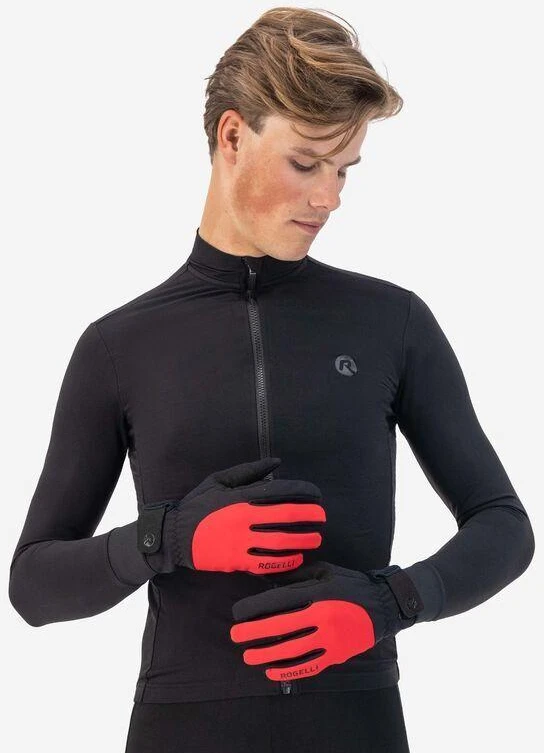 CORE žiemos pirštinės juodos ir raudonos 2XL Rogelli