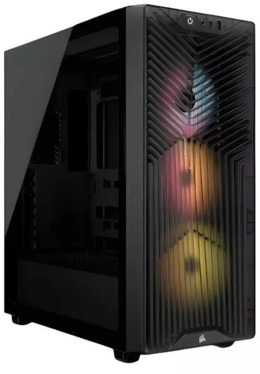 „Corsair 3200D RS ARGB“ kompiuterio korpusas, vidutinio dydžio bokštas, ATX, grūdintas stiklas – pilkas