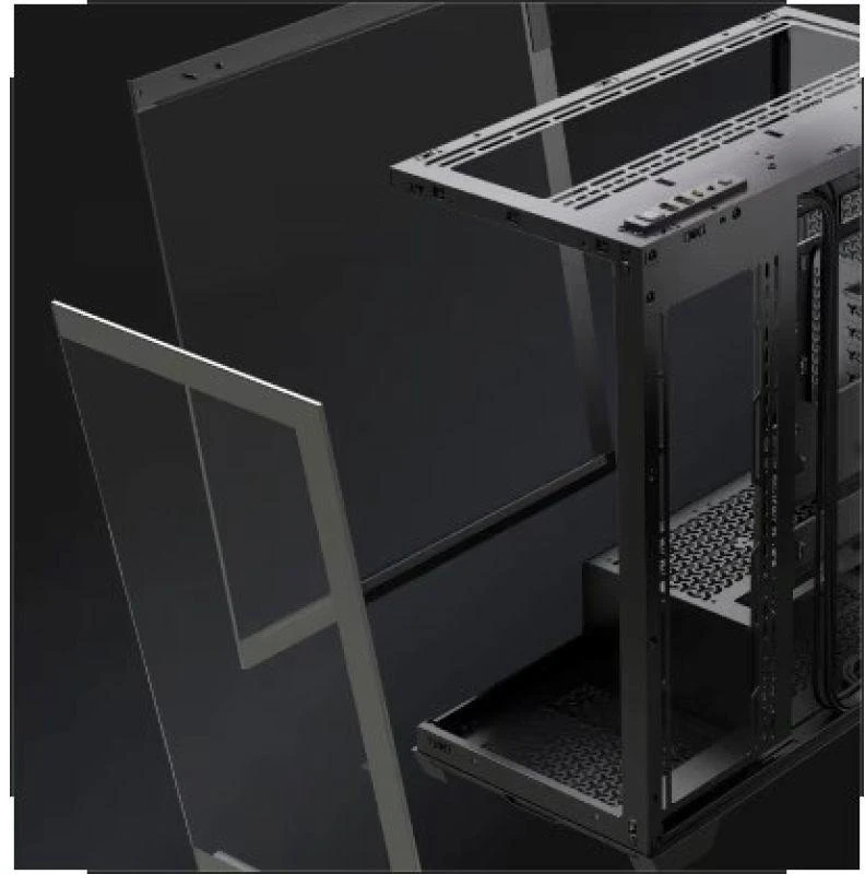 „Corsair 3500X LX-R“ kompiuterio korpusas, vidutinio dydžio bokštas, E-ATX, RGB, grūdintas stiklas – juodas