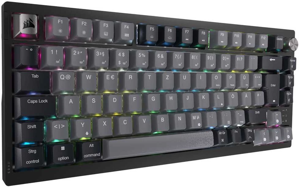 Corsair Gaming K65 Plus Wireless 75% RGB Klaviatūra žaidimams, MLX Raudonas - juodas, pilka