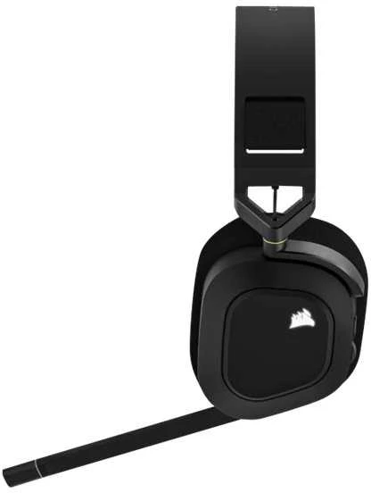 Belaidės Premium Žaidimų Ausinės Corsair HS80 RGB, Spatial Audio, Anglies spalvos
