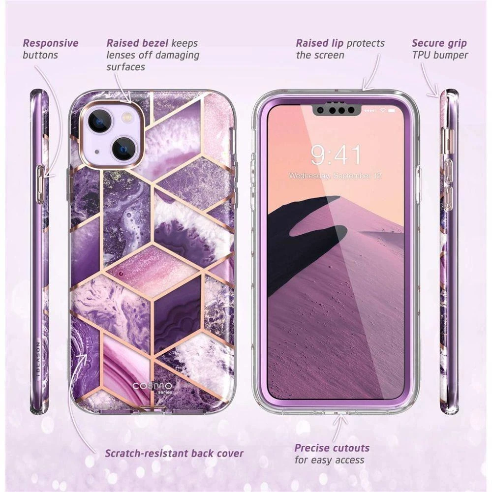COSMO IPHONE 14 PLUS MARBLE PURPLE dėklas