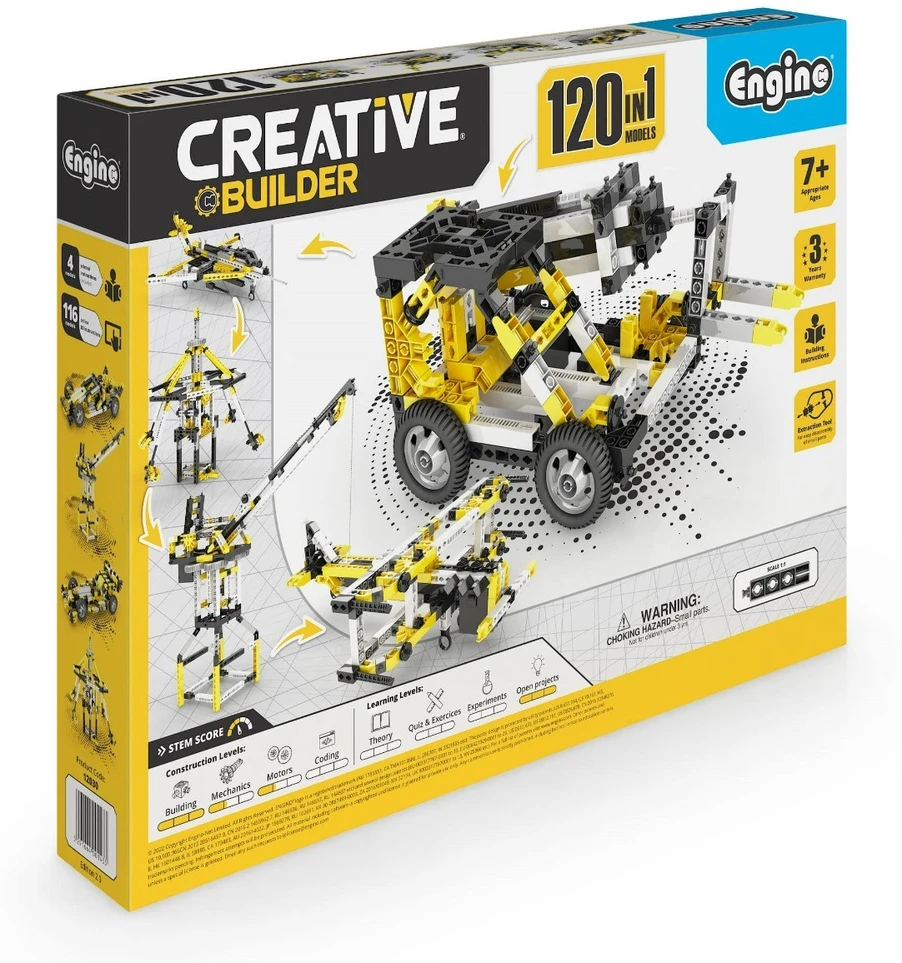 Engino CREATIVE BUILDER Universalus 120 modelių konstravimo rinkinys