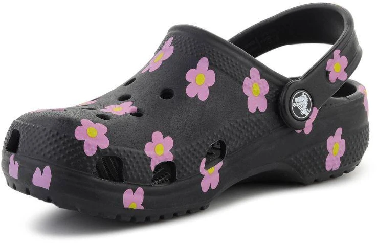 CROCS CLASSIC FLOWER CLOG K Juodas vaikiškos klumpės, 212670-001