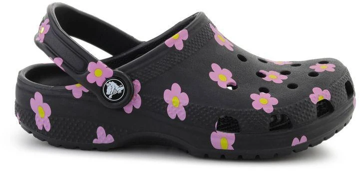 CROCS CLASSIC FLOWER CLOG K Juodas vaikiškos klumpės, 212670-001