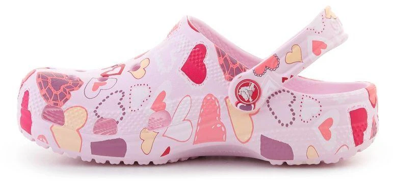 CROCS CLASSIC VDAY CLOG KIDS Rožinis MILK/HEARTS 209754-7CI vaikiški klumpės