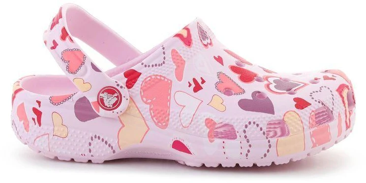 CROCS CLASSIC VDAY CLOG KIDS Rožinis MILK/HEARTS 209754-7CI vaikiški klumpės
