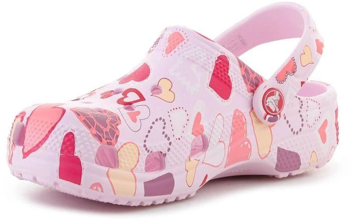 CROCS CLASSIC VDAY CLOG KIDS Rožinis MILK/HEARTS 209754-7CI vaikiški klumpės