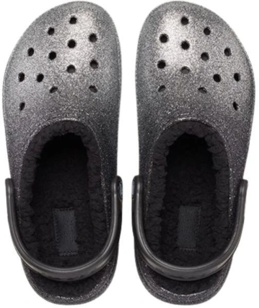 Crocs Klasikiniai klumpių tipo šlepetės su blizgučių pamušalu Sidabrinis - 205842-067
