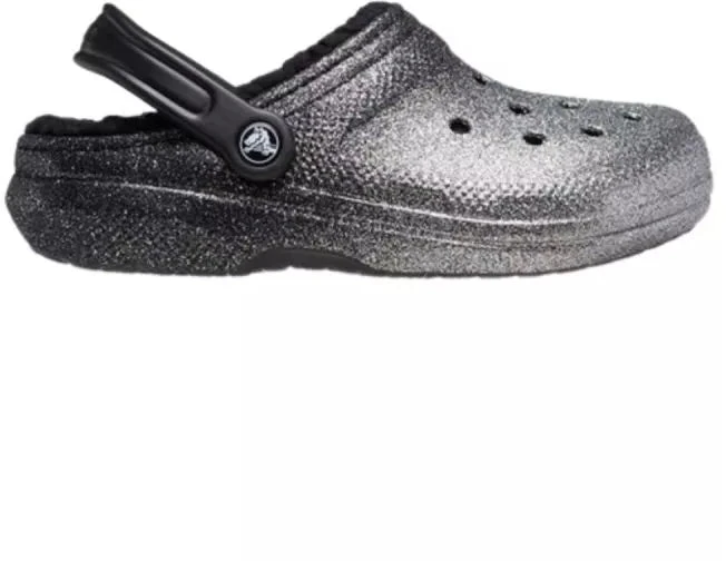 Crocs Klasikiniai klumpių tipo šlepetės su blizgučių pamušalu Sidabrinis - 205842-067