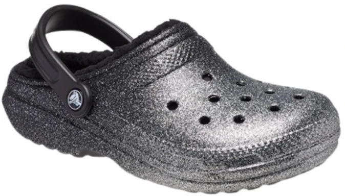 Crocs Klasikiniai klumpių tipo šlepetės su blizgučių pamušalu Sidabrinis - 205842-067
