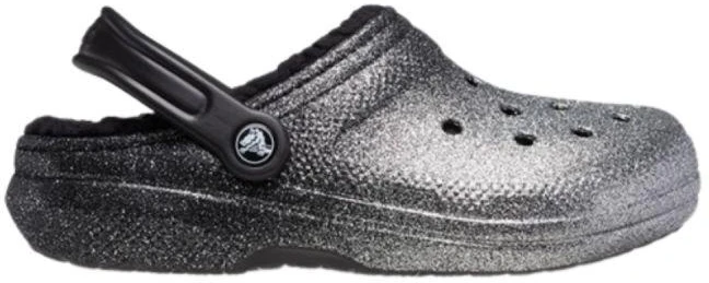 Crocs Klasikiniai klumpių tipo šlepetės su blizgučių pamušalu Sidabrinis - 205842-067