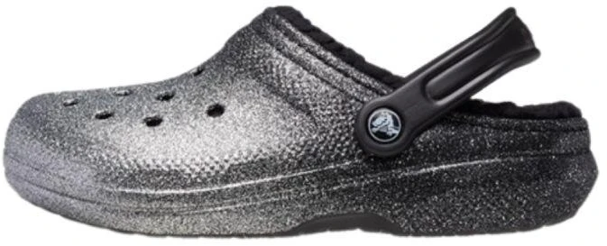 Crocs Klasikiniai klumpių tipo šlepetės su blizgučių pamušalu Sidabrinis - 205842-067