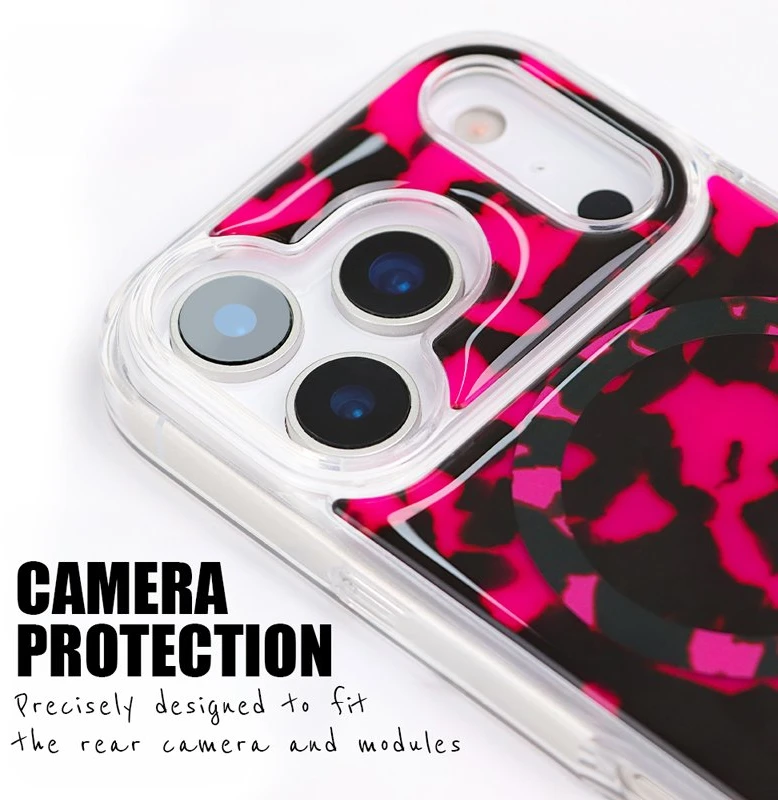 Crong Deluxe MAG Cover dėklas iPhone 17 Pro, rožinis Tortoise