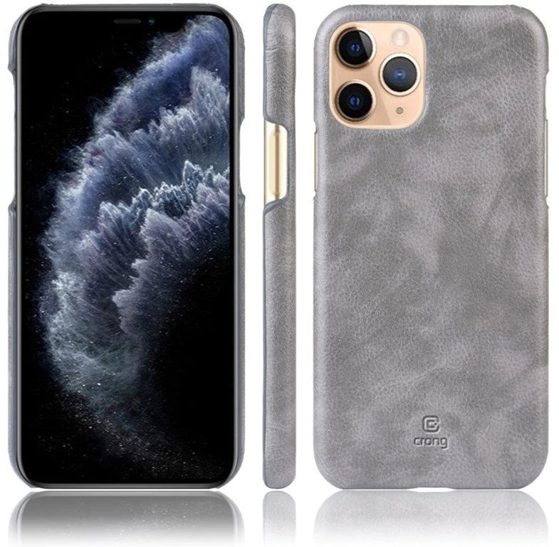 Crong Essential Cover - PU Leather dėklas skirtas Apple iPhone 11 Pro Max Gray