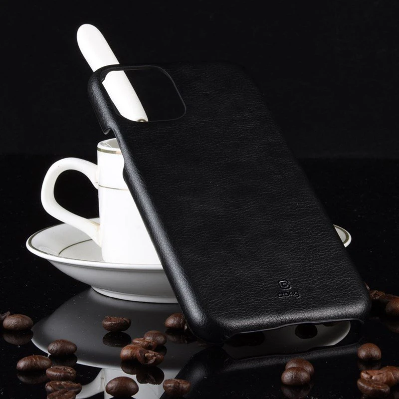 Crong Essential Cover - PU Leather dėklas skirtas Apple iPhone 11 Pro Max Juodas