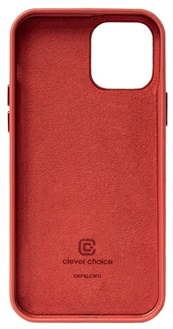 Crong Essential Cover - Leather dėklas skirtas Apple iPhone 12 / Apple iPhone 12 Pro Raudona