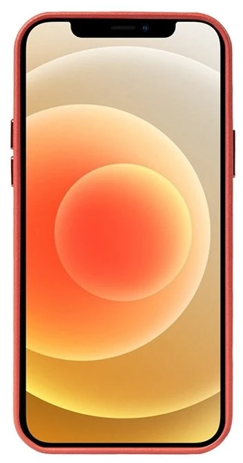 Crong Essential Cover - Leather dėklas skirtas Apple iPhone 12 / Apple iPhone 12 Pro Raudona