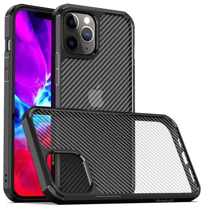 Crong Hybrid Carbon - Protective dėklas skirtas Apple iPhone SE / 8 / 7 juodas