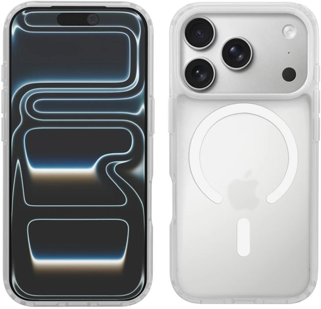 Crong Hybrid Matte Magnetic baltas dėklas iPhone 17 Pro