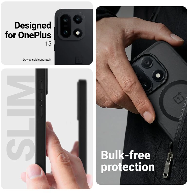 Crong Hybrid Matte Magnetic dėklas OnePlus 15, juodas