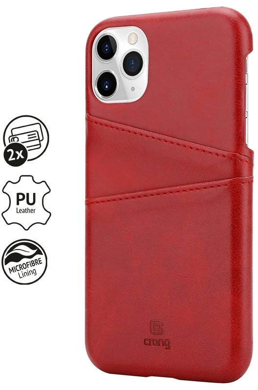 Crong Neat Cover - PU Leather dėklas skirtas Apple iPhone 11 Pro red
