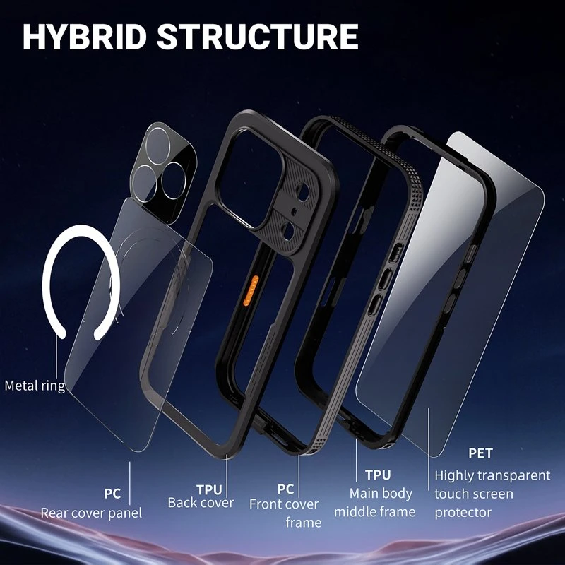 Crong Seal Cover vandeniui atsparus dėklas iPhone 16 Pro, juodas