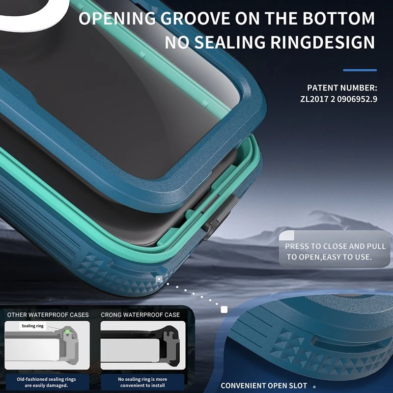 Crong Seal Cover vandeniui atsparus dėklas iPhone 17, juodas