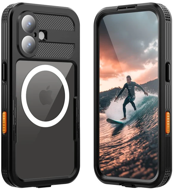 Crong Seal Cover vandeniui atsparus dėklas iPhone 17, juodas
