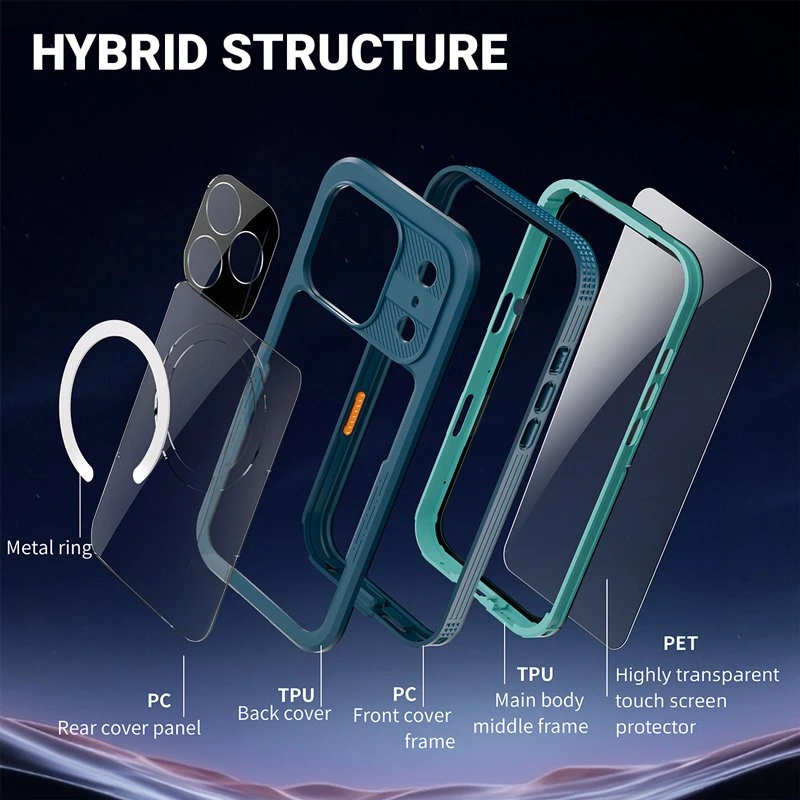 Crong Seal Cover vandeniui atsparus dėklas iPhone 17 Pro, jūrinis
