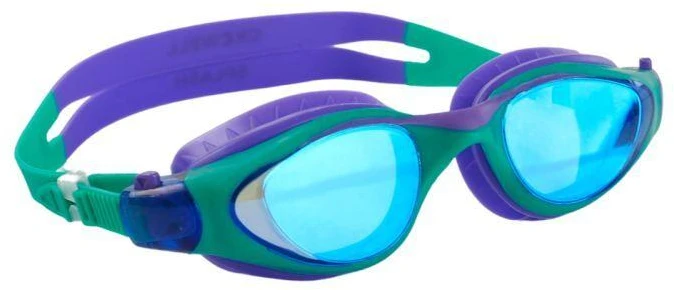 Crowell GS23 Veidrodiniai nuo purslų žali ir violetiniai vaikams plaukimo akiniai